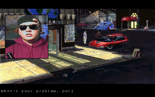 Synnergist (DOS) screenshot: Car thief