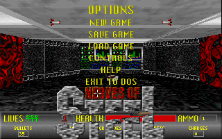 Nerves of Steel (DOS) screenshot: Main menu