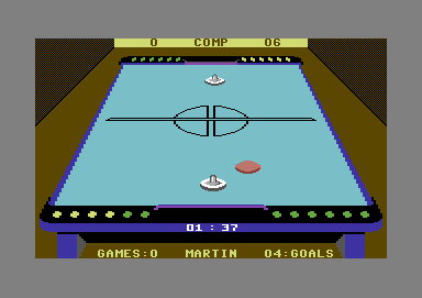 Superstar Indoor Sports (Commodore 64) screenshot: Player 2 leads 6-4