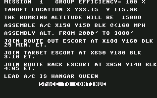 B-24 (Commodore 64) screenshot: Mission objective