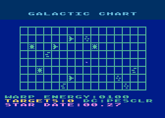 Star Raiders (Atari 8-bit) screenshot: Galactic chart