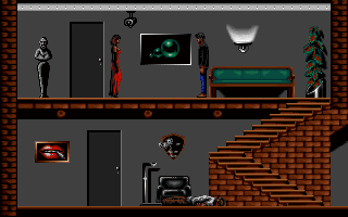 Dylan Dog: Murderers (DOS) screenshot: Oh...Lady in red...What does she want from you?...Beware, she has a knife...