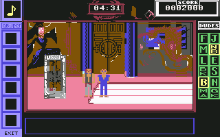Bill & Ted's Excellent Adventure (Commodore 64) screenshot: Making your way to Genghis Khan