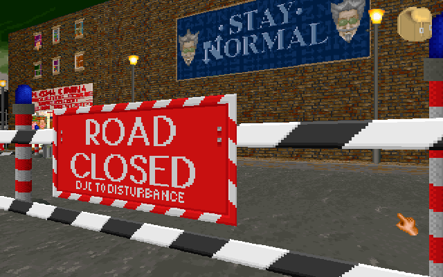 Normality (DOS) screenshot: Road block