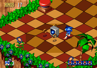 Sonic 3D Blast (Genesis) screenshot: A monitor?