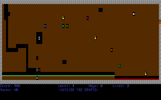 Gravedigger (DOS) screenshot: Digging though that loam.