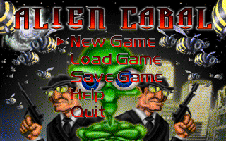 Alien Cabal (DOS) screenshot: Menu