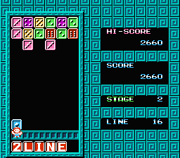 Palamedes (NES) screenshot: 2 line combo