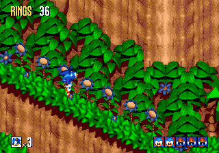 Sonic 3D Blast (Genesis) screenshot: Nice plants