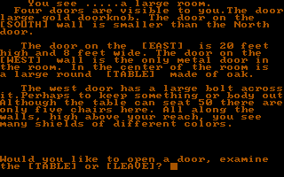 Caverns of Chaos (DOS) screenshot: A typically busy room description