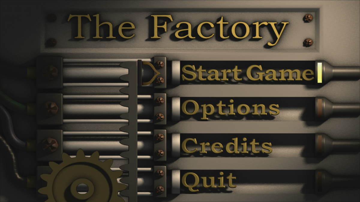 The Factory (Xbox 360) screenshot: Main menu (Trial version)
