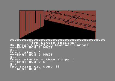 Ten Little Indians (Commodore 64) screenshot: The day we caught the train