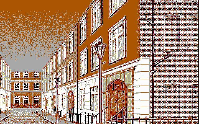 The Hound of Shadow (DOS) screenshot: A London street