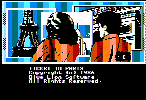 Ticket to Paris (Apple II) screenshot: Title Screen
