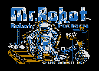 Mr. Robot and His Robot Factory (Atari 8-bit) screenshot: Title Screen