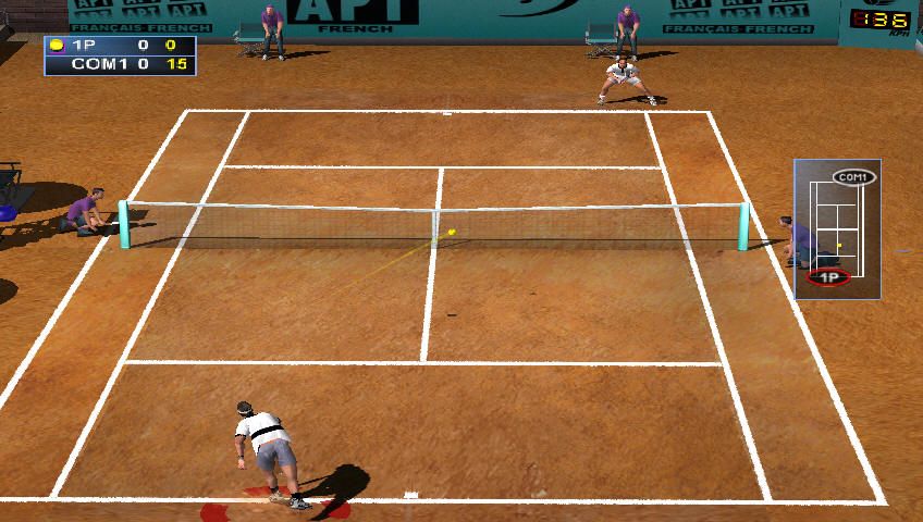 Agassi Tennis Generation 2002 (Windows) screenshot: Connecting a serve.