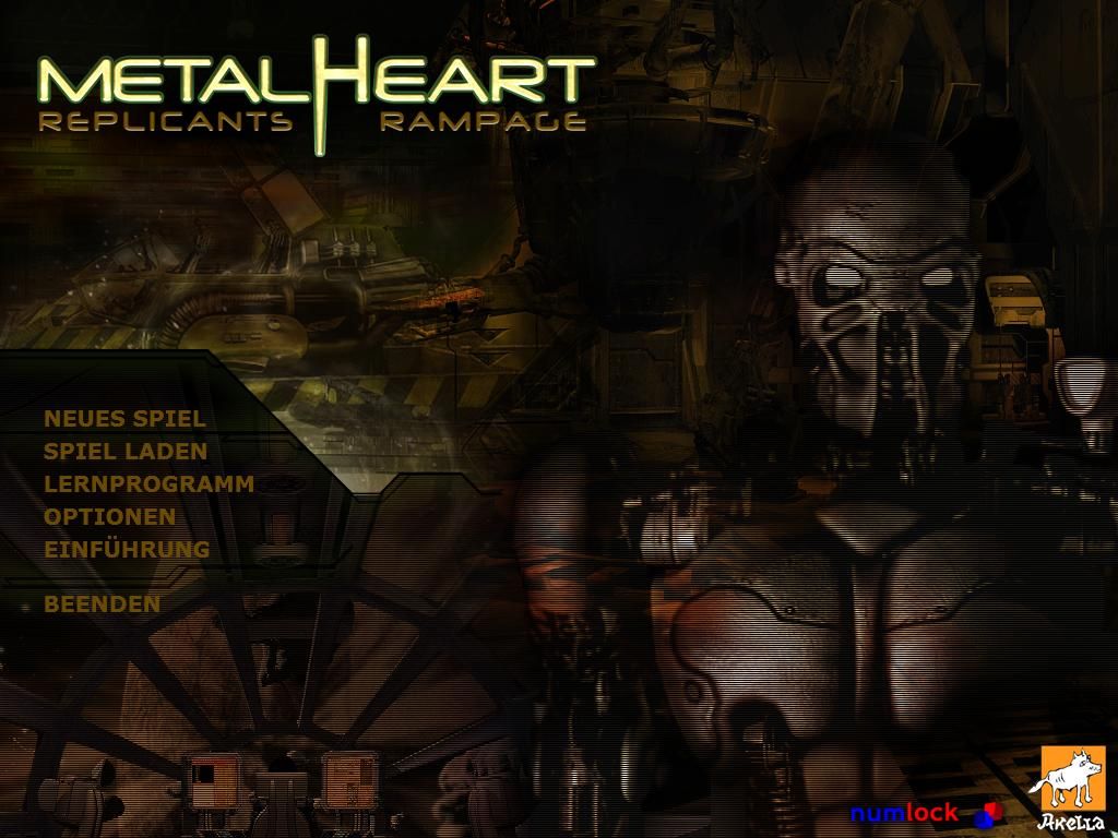 MetalHeart: Replicants Rampage (Windows) screenshot: Main menu (German)