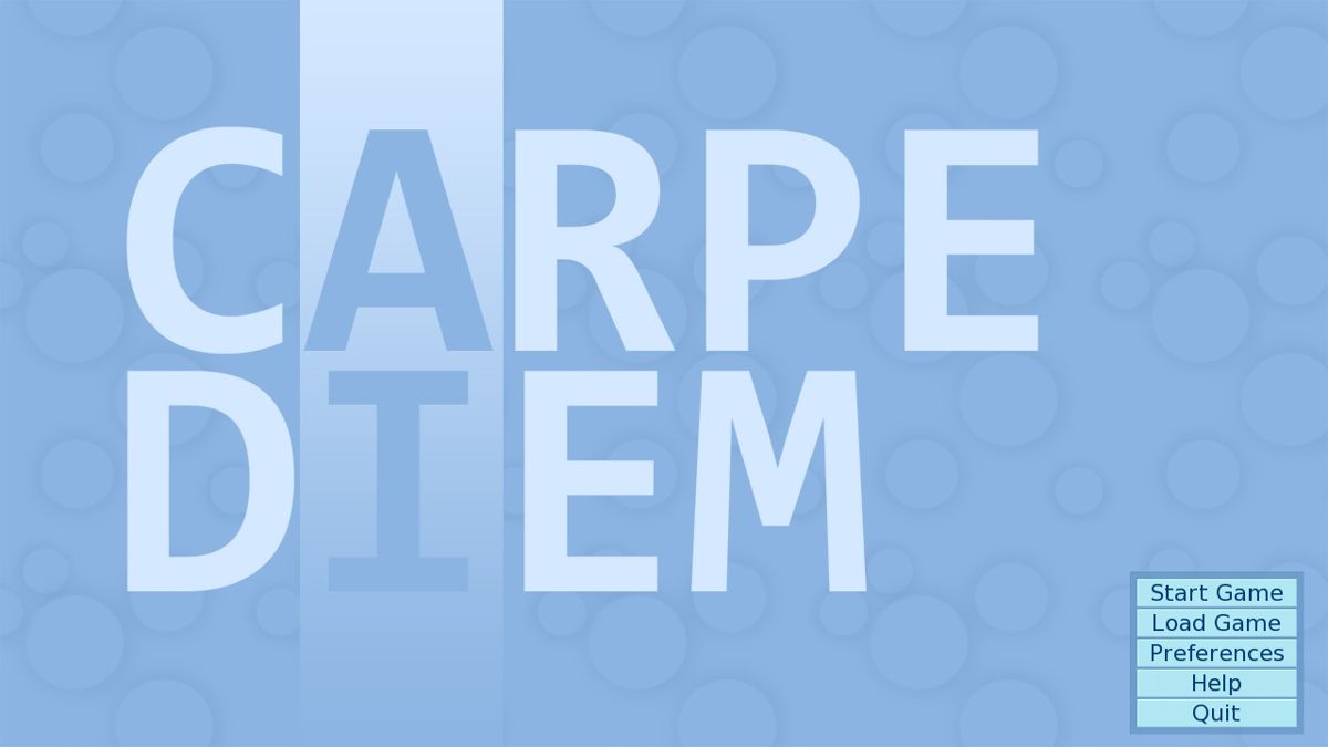 Carpe Diem (Windows) screenshot: Title screen / main menu