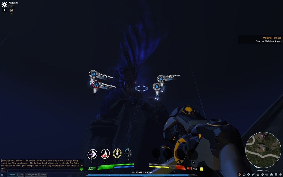 Firefall (Windows) screenshot: Melding tornado