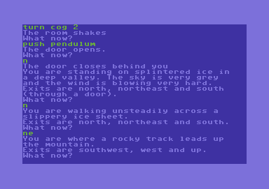 Lords of Time (Commodore 64) screenshot: Into the Ice Age timezone