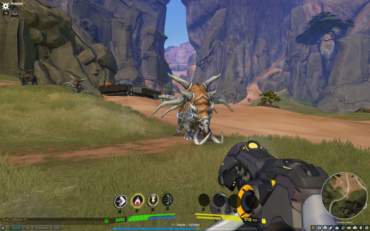Firefall (Windows) screenshot: You don't want to get headbutt by these