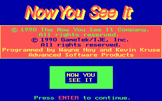 Now You See It (DOS) screenshot: Copyright Information