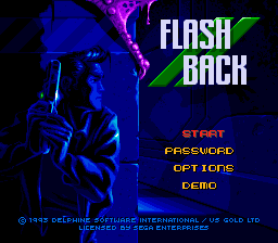 Flashback: The Quest for Identity (Genesis) screenshot: Title screen