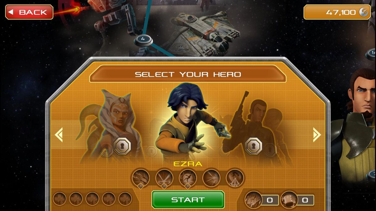 Star Wars Rebels: Recon Missions (Windows Apps) screenshot: Hero selection