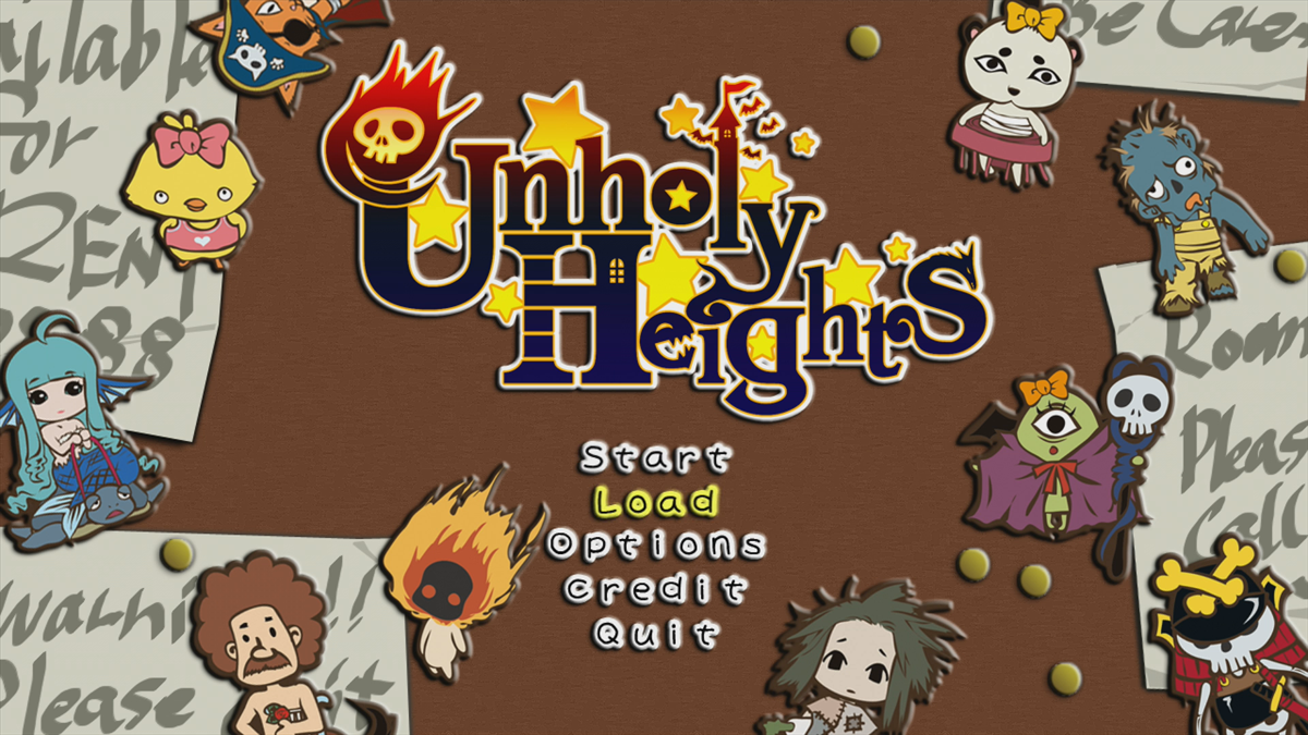 Unholy Heights (Xbox 360) screenshot: Main menu (Trial version)
