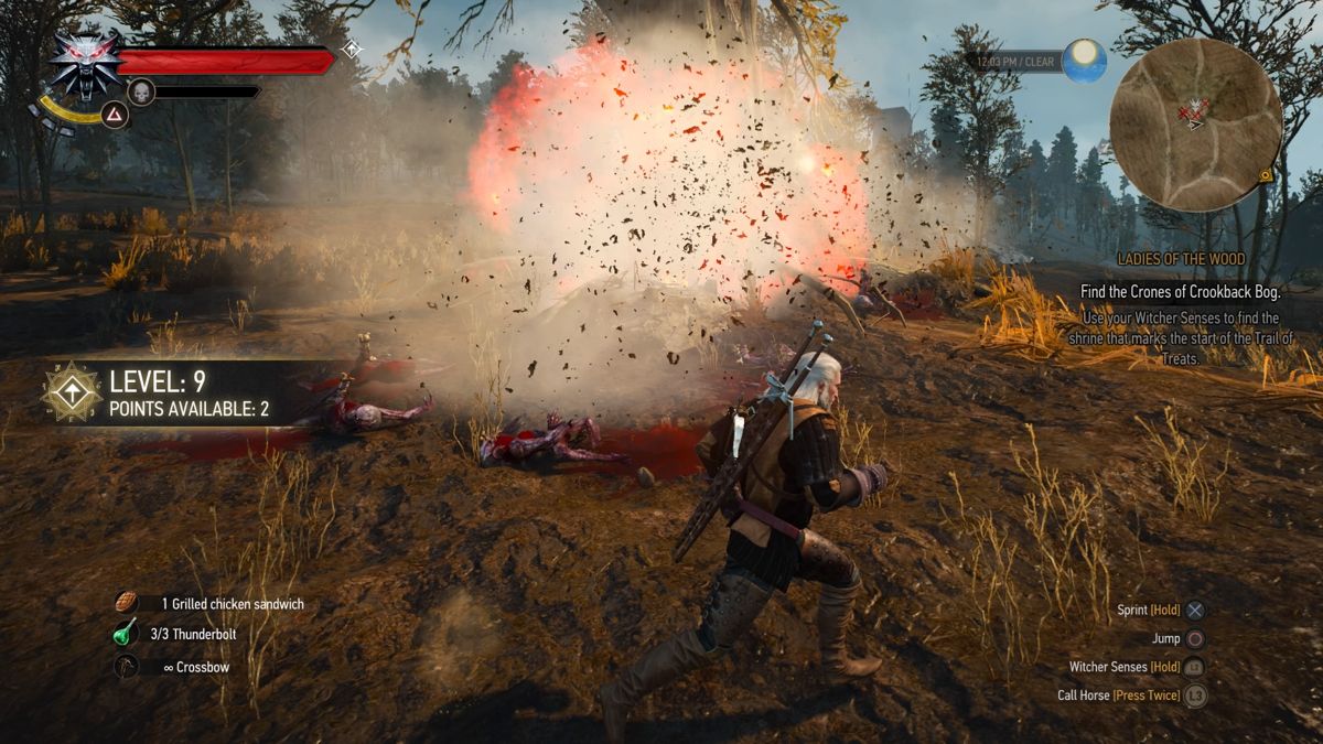 The Witcher 3: Wild Hunt (PlayStation 4) screenshot: Blow up the monster nests so they don't respawn in the area