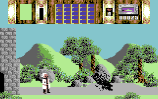 Time Machine (Commodore 64) screenshot: Near a castle.