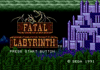 Fatal Labyrinth (Genesis) screenshot: Title
