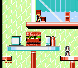 Disney's Chip 'N Dale: Rescue Rangers 2 (NES) screenshot: At the restaurant