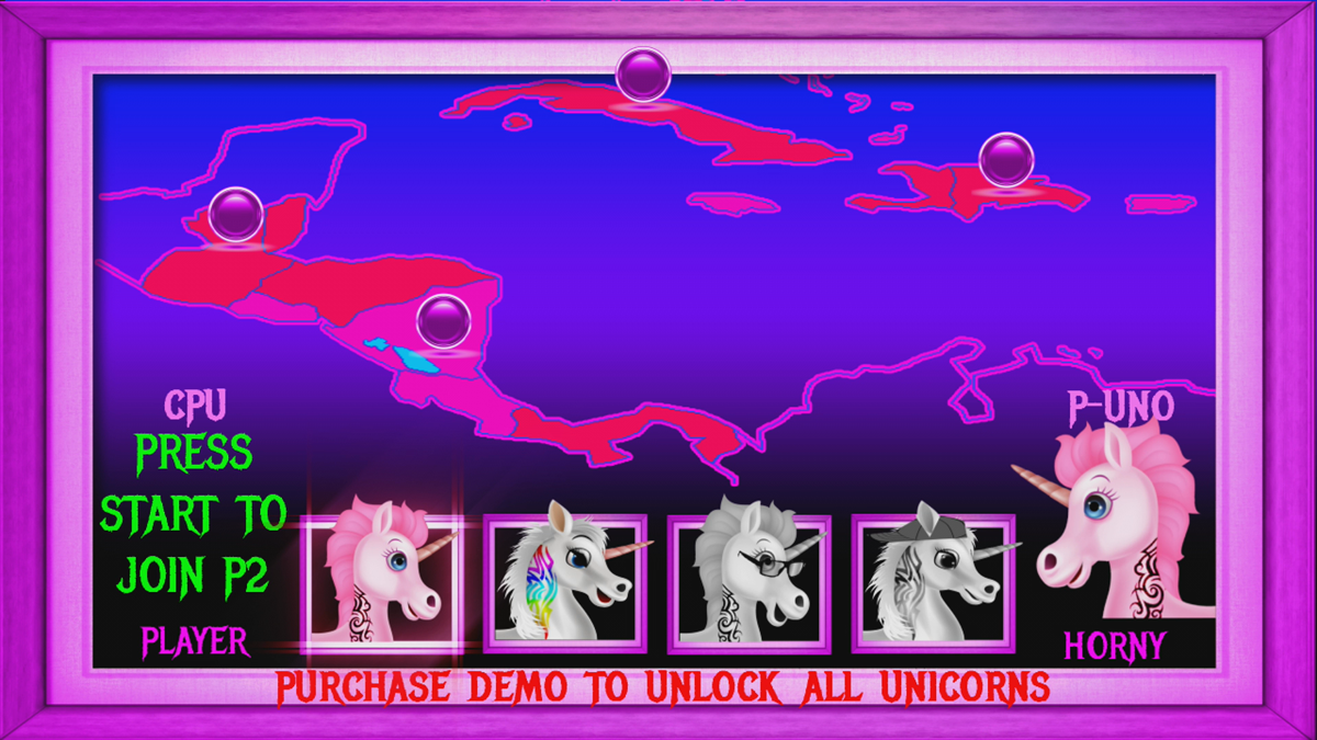 Unicorn Makeout Mania (Xbox 360) screenshot: Character selection (Trial version)