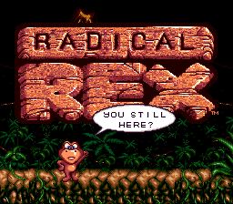 Radical Rex (Genesis) screenshot: Rex gets irritated if you don't start playing fast enough.