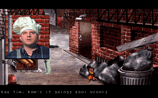 Synnergist (DOS) screenshot: Hot dog vendor
