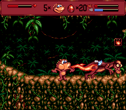 Radical Rex (Genesis) screenshot: It's stunned, now a final kick or screen