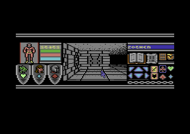 Bloodwych (Commodore 64) screenshot: Starting out in the dungeon