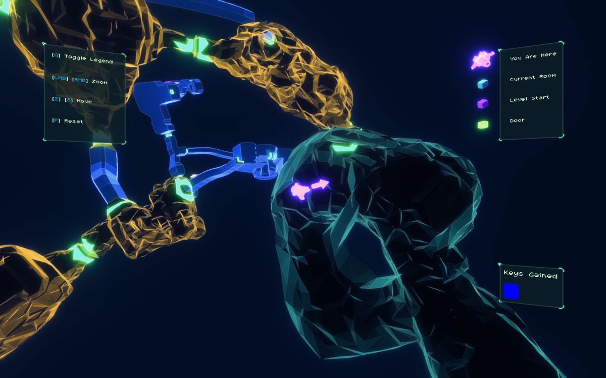 Sublevel Zero (Windows) screenshot: The game has a 3D automap