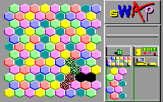 Swap (Amstrad CPC) screenshot: Swapping the tiles