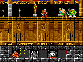 The Lost Vikings (DOS) screenshot: Egyptian level.