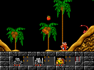 The Lost Vikings (DOS) screenshot: Look out for the scorpion!