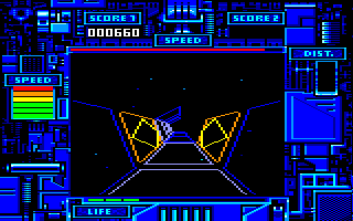 Psyborg (Amstrad CPC) screenshot: Running on the high speed...
