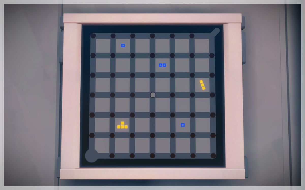 The Witness (Windows) screenshot: Puzzles such as these can be found right away, but it will take some time to figure out how to actually solve them.