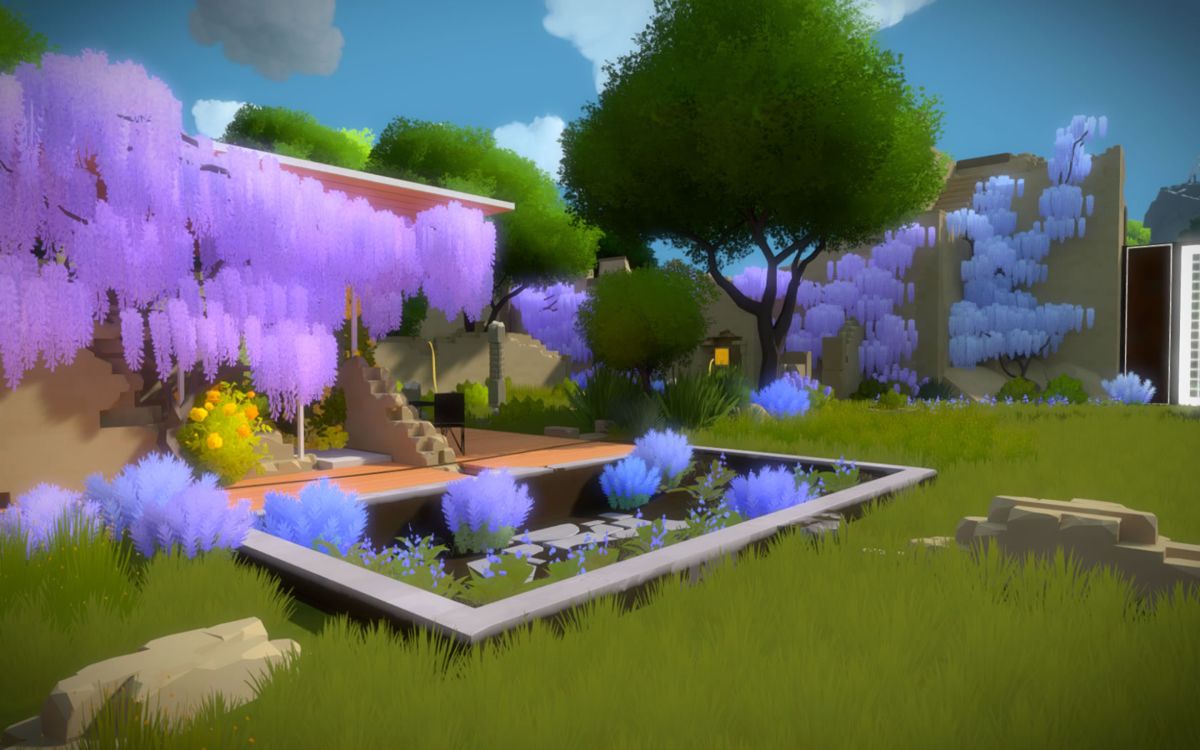 The Witness (Windows) screenshot: The first location after exiting the tunnel.