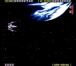 Sol-Feace (SEGA CD) screenshot: Beginning of Stage 1