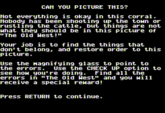 Microzine #25 (Apple II) screenshot: Picture This - The Story