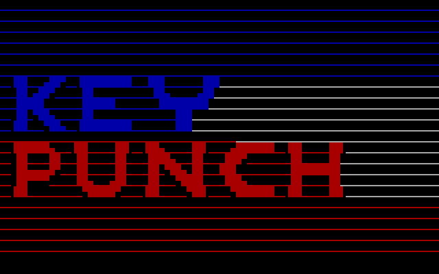 Space Battles (DOS) screenshot: Keypunch logo / loading screen