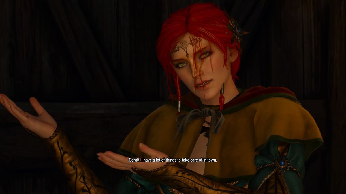 The Witcher 3: Wild Hunt - Alternative Look for Triss (PlayStation 4) screenshot: Geralt meeting with Triss in Novigrad