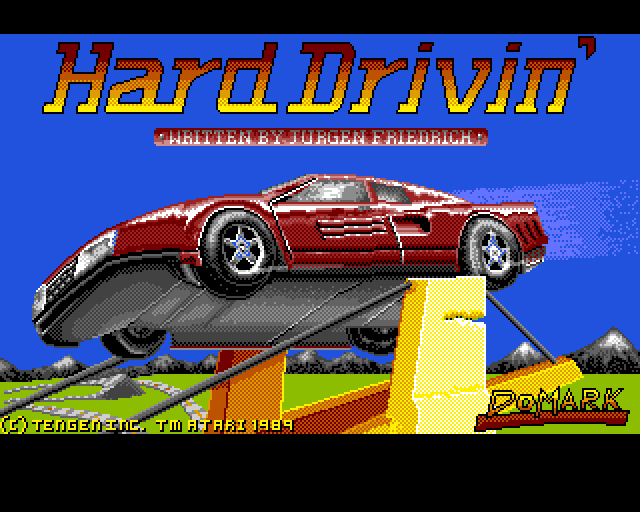 Hard Drivin' (Amiga) screenshot: Title screen
